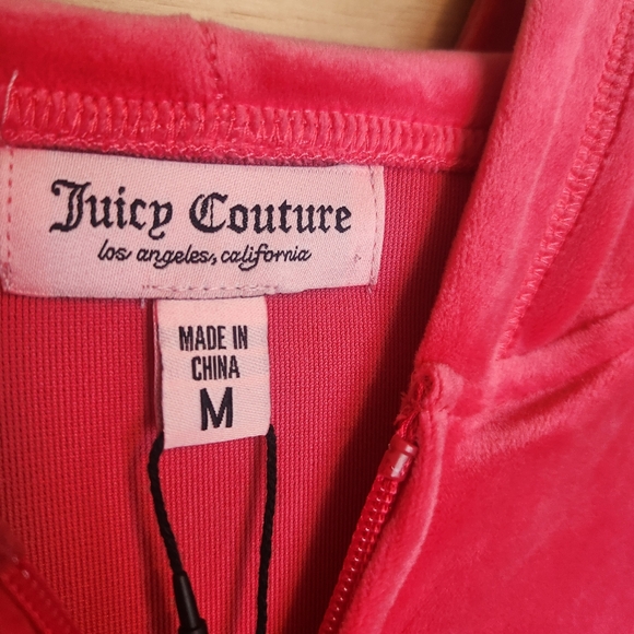 JUICY COUTURE VELOUR BLING Y2K TRACKSUIT HOODIE & SHORTS SIZE MEDIUM NWT - Picture 7 of 14